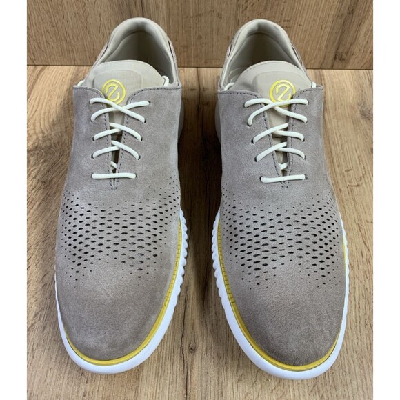 Cole Haan Men's 2.ZERØGRAND C35749 Taupe Brown Laser Wingtip Stucco Suede 11 M - Picture 4 of 14